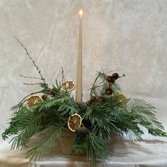 Winter Woodland Candle Arrangement